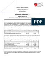 Summative Assessment 1: Critical Narrative: PSR4100: Health Economics Academic Year 2023-24 December 2023