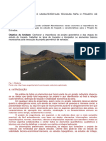 1- Estudos de Traçado e Características Técnicas Para o Projeto de Estradas