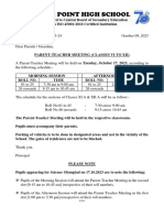 Circular No.60 Parent Teacher Meeting