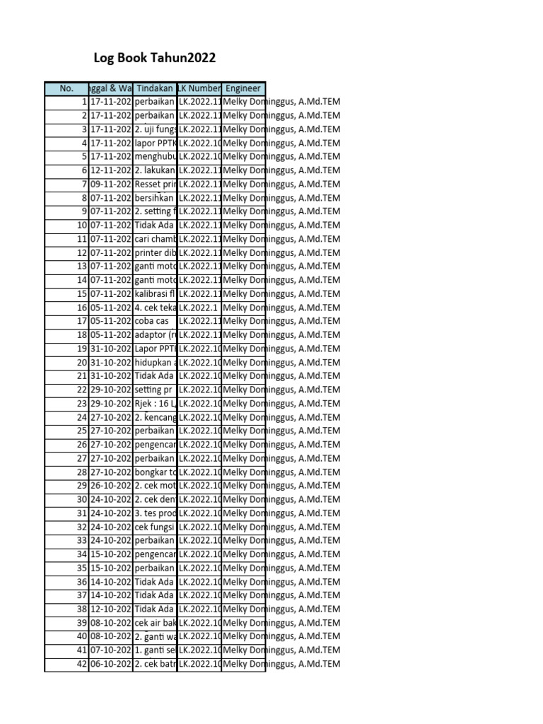 Logbook PDF Records Management Computing