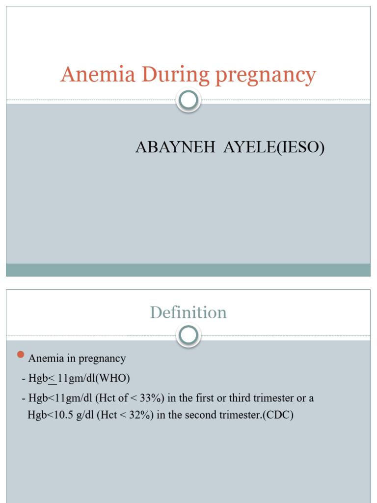 Anemia During Pregnancy PDF
