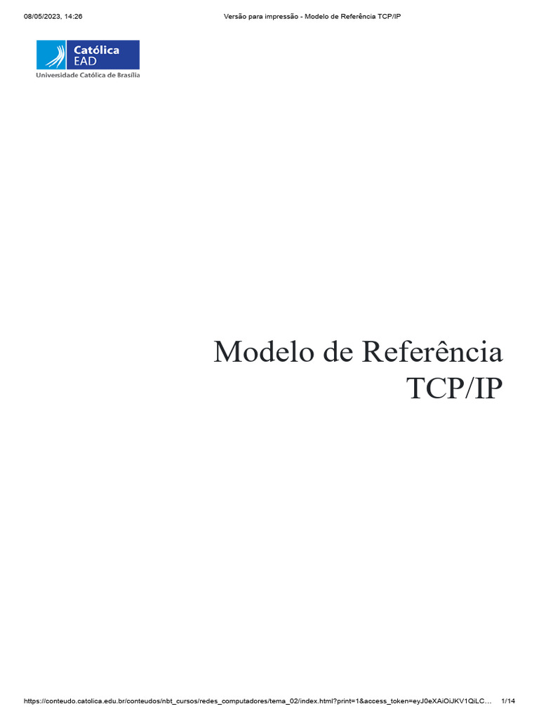 2 - Versão para Impressão - Modelo de Referência TCP - IP | PDF | Suíte ...