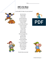 ABCs For Boys First Grade Reading Comprehension Worksheet