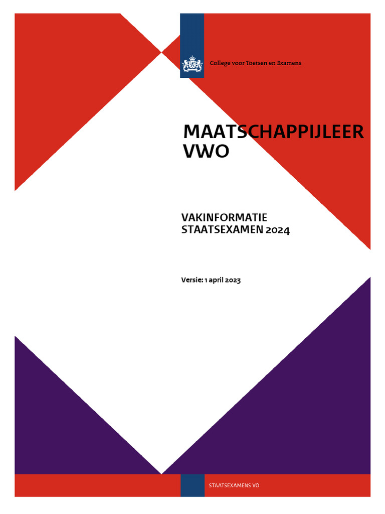 Maatschappijleer Vwo 2024 PDF