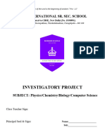 Investigatory Project: Blessings International Sr. Sec. School
