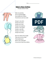 Babys New Clothes Second Grade Reading Comprehension Worksheet