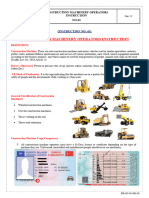 Construction Machinery Operators Instruction