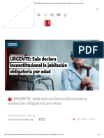 URGENTE - Sala Declara Inconstitucional La Jubilación Obligatoria Por Edad - La Ley Ada