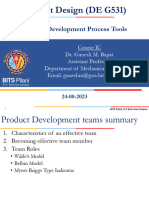 Product Design (DE G531) : Product Development Process Tools