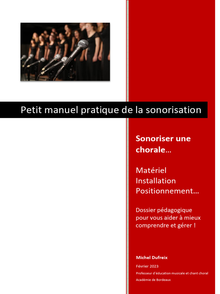 Guide pratique de sonorisation chorale PDF Son Voix humaine — free download