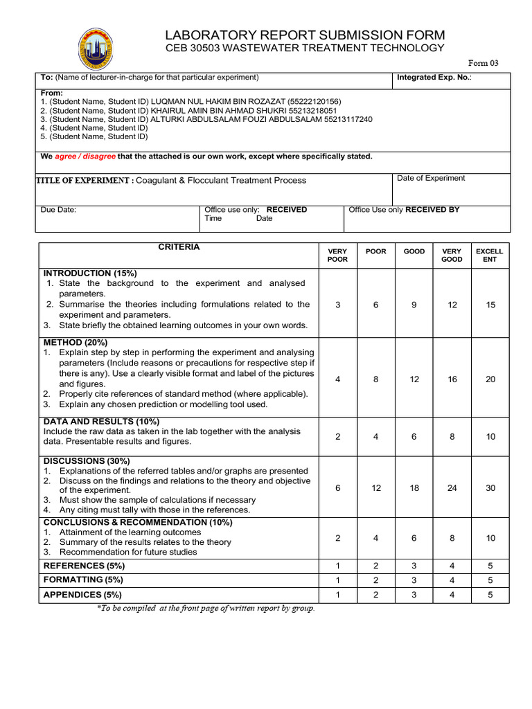 Coagulant & Flocculant Process Report | PDF | Chemistry | Physical Sciences