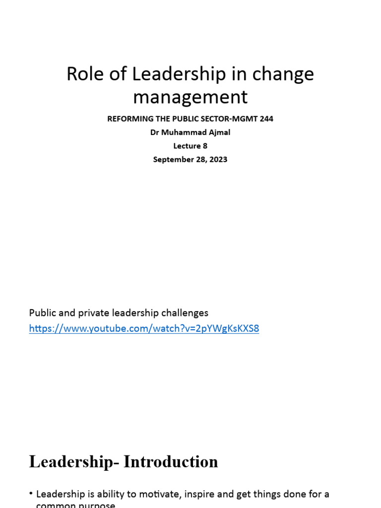 Leadership's Role in Change Management | PDF | Leadership | Accountability