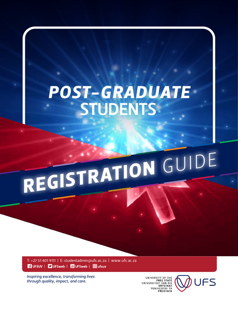 UFS 2023 Postgraduate Registration Guide | PDF | Postgraduate Education ...