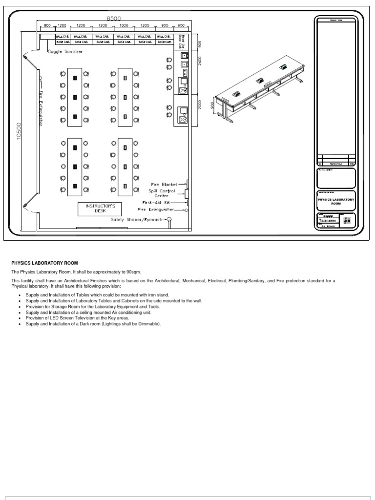 Laboratory Room Specifications Guide | PDF | Laboratories | Firefighting