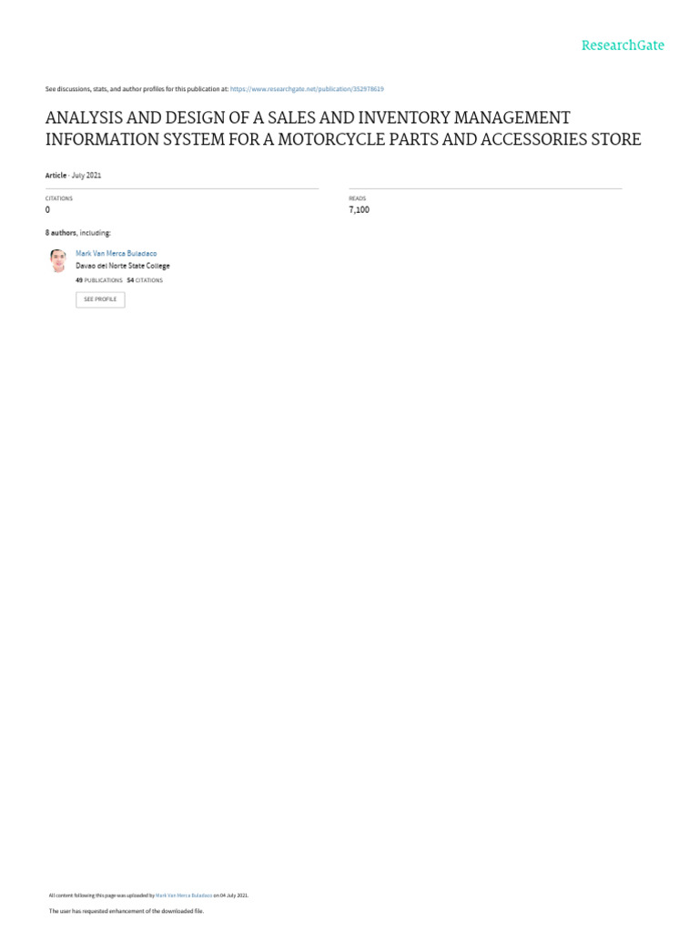 Motorcycle Parts Inventory System Design | PDF | Inventory | Agile ...