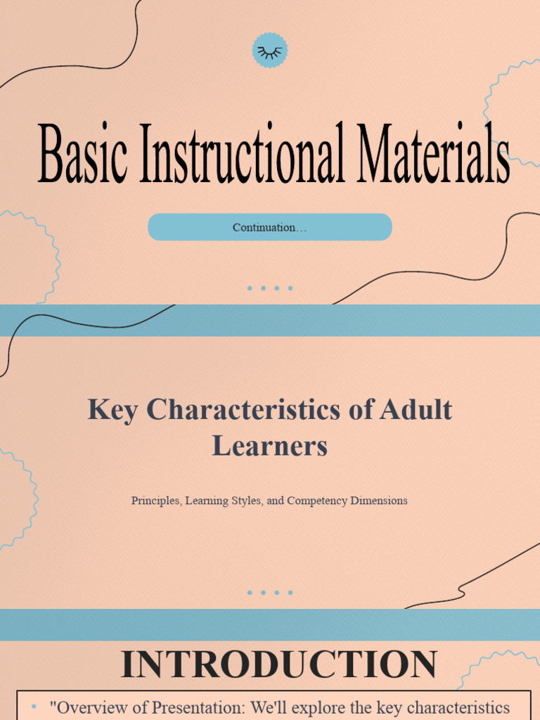 Basic Instructional Materials PDF Learning Adult Education