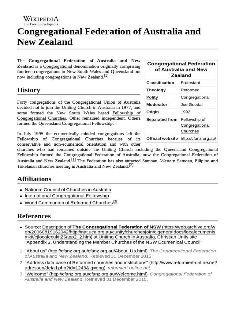 Congregational Federation Overview | PDF | Congregational Church ...