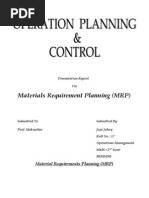 Materials Requirement Planning
