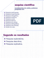 APRESENTAÇÃO2 - TIPOS DE PESQUISA