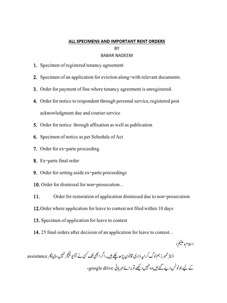 Tenancy Agreements & Rent Orders Guide | PDF | Social Science | Law