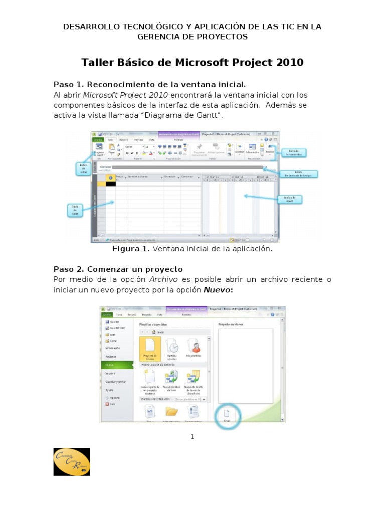 Guía Básica de Microsoft Project 2010 | PDF | Point and Click ...
