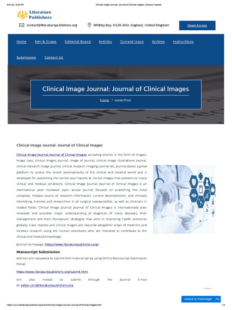 Clinical Image Journal | PDF | Academic Journal | Medicine