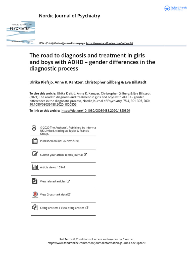 The Road To Diagnosis and Treatment in Girls and Boys With ADHD Gender ...