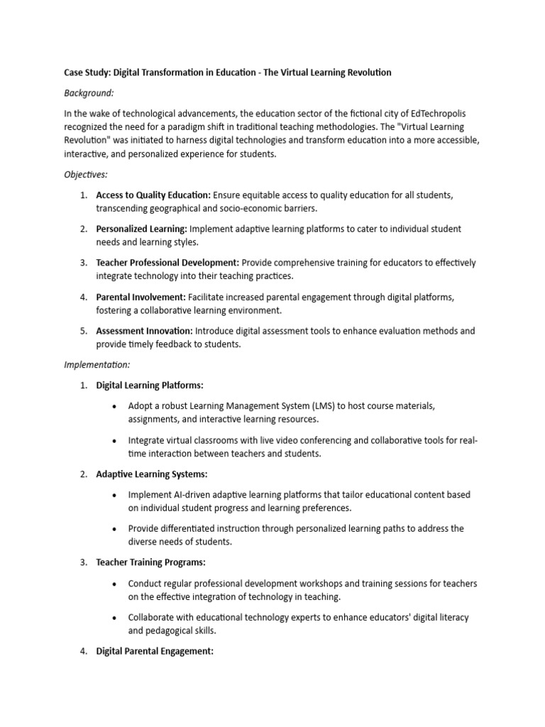 Digital Transformation in Education - The Virtual Learning Revolution ...