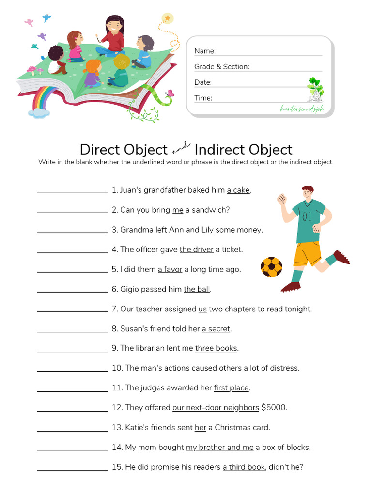 Direct and Indirect Object Exercises | PDF