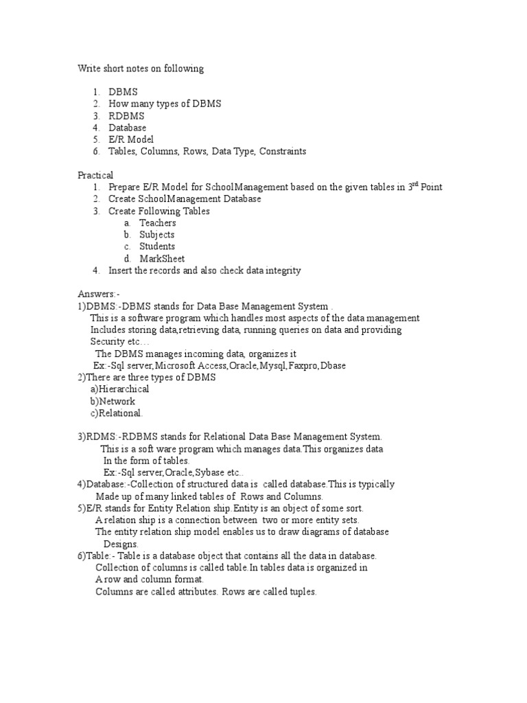 SQL Server Question Paper - 1 | PDF | Relational Model | Databases