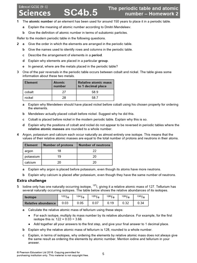 Edgcse Aap sc4b Homework2 Download Free PDF Chemical Elements