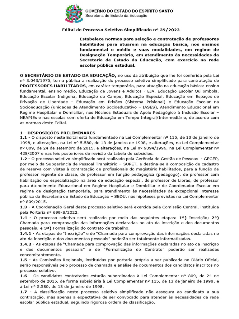 sedu-edital-39-2023-processo-seletivo-para-professores-habilitados