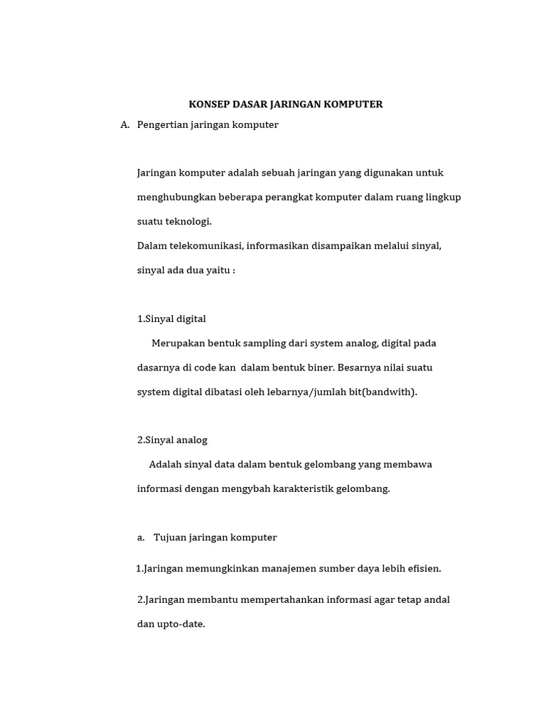 Konsep Dasar Jaringan Komputer Pdf