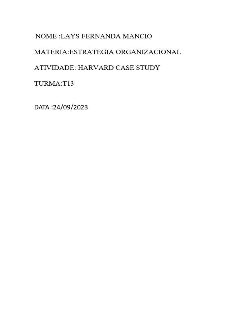 Estrategia organizacional harvard case study pdf nestl mercado