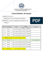 2E Course Schedule - On Campus - Human Resources Management