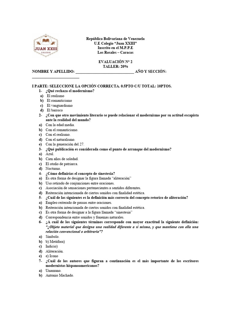 Taller 4to Año | PDF | Poesía