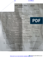 10th Science EM Second Mid Term Exam 2023 Question Paper Thiruvannamalai District English Medium PDF Download