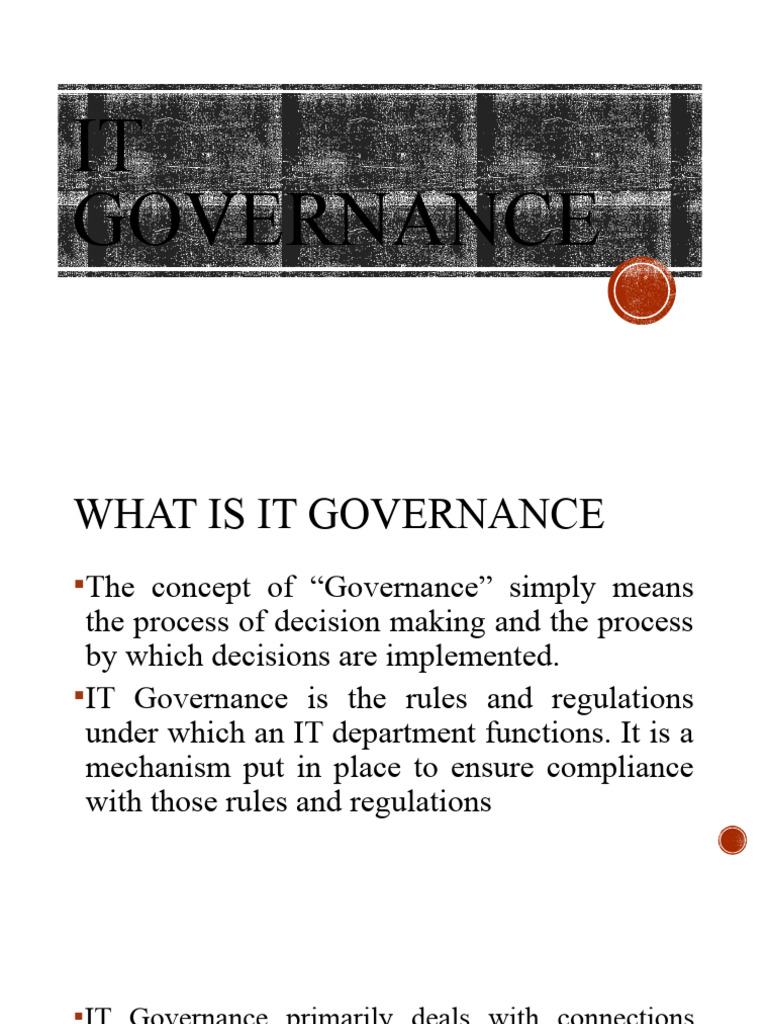 Overview of IT Governance Principles | PDF | Governance | Strategic ...