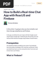 How To Build A Real-Time Chat App With ReactJS and Firebase