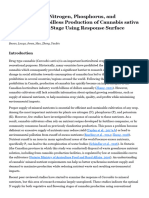 Optimisation of Nitrogen, Phosphorus, and Potassium For Soilless Production of Cannabis Sativa in The Flowering Stage Using Response Surface Analysis