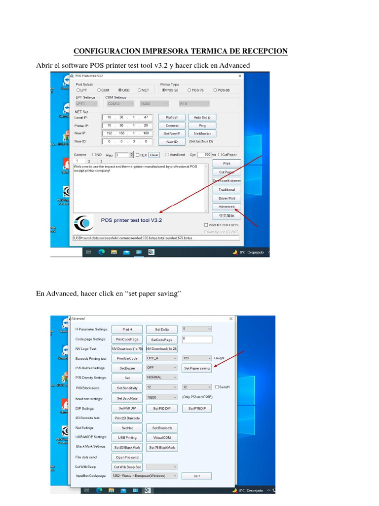 Configuracion Impresora Termica Recepcion PDF
