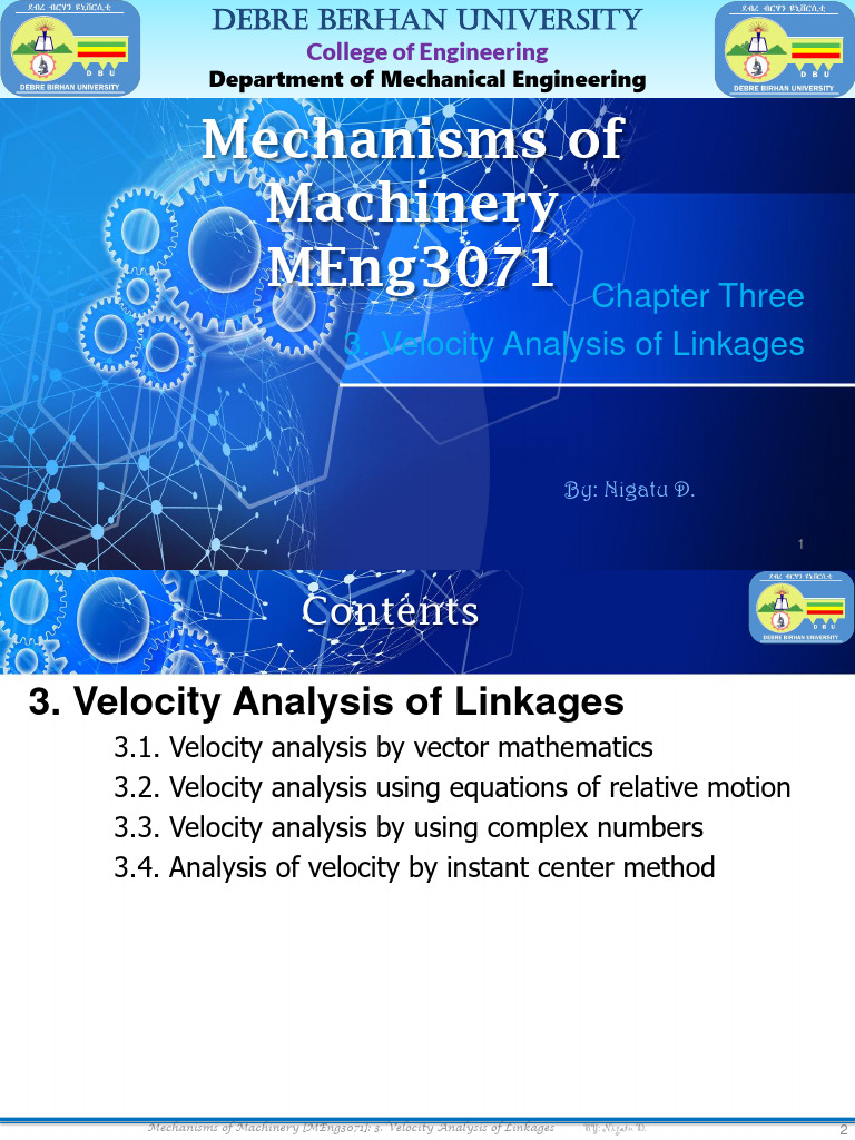 Velocity Analysis of Linkages | PDF | Velocity | Kinematics