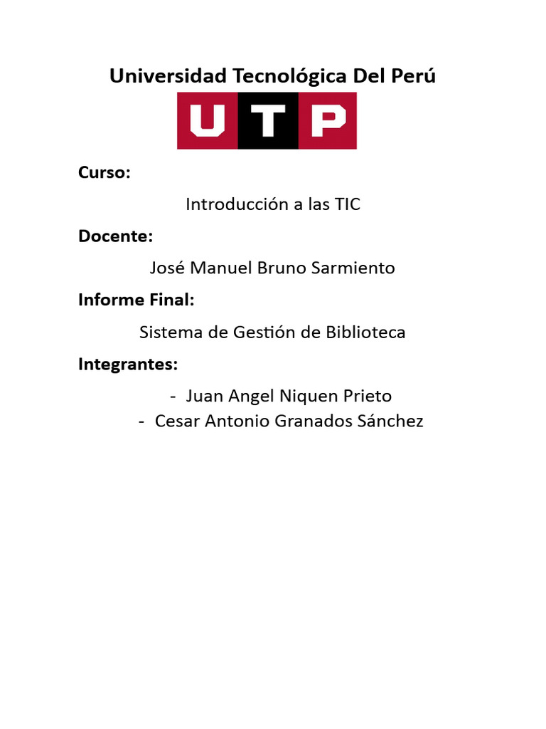 Sistema De Gestión De Biblioteca Pdf