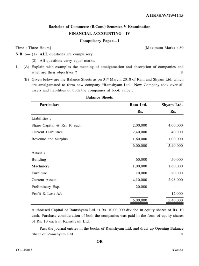 Financial Accounting Iv | PDF | Equity (Finance) | Balance Sheet