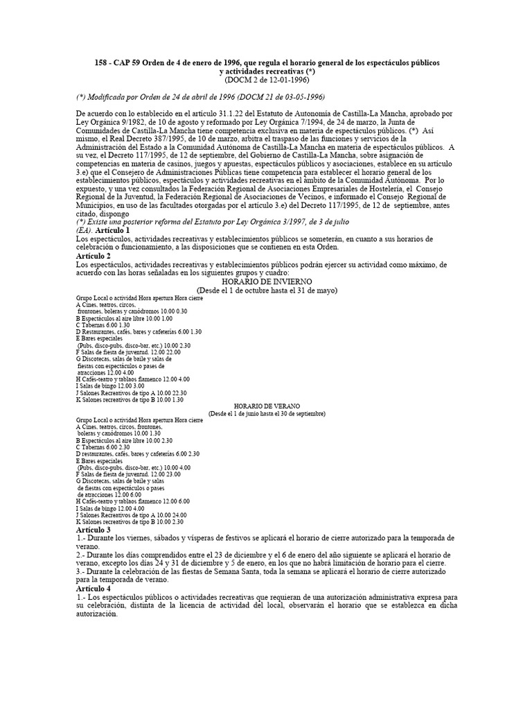 Orden 4 Enero 1996 PDF Gobierno
