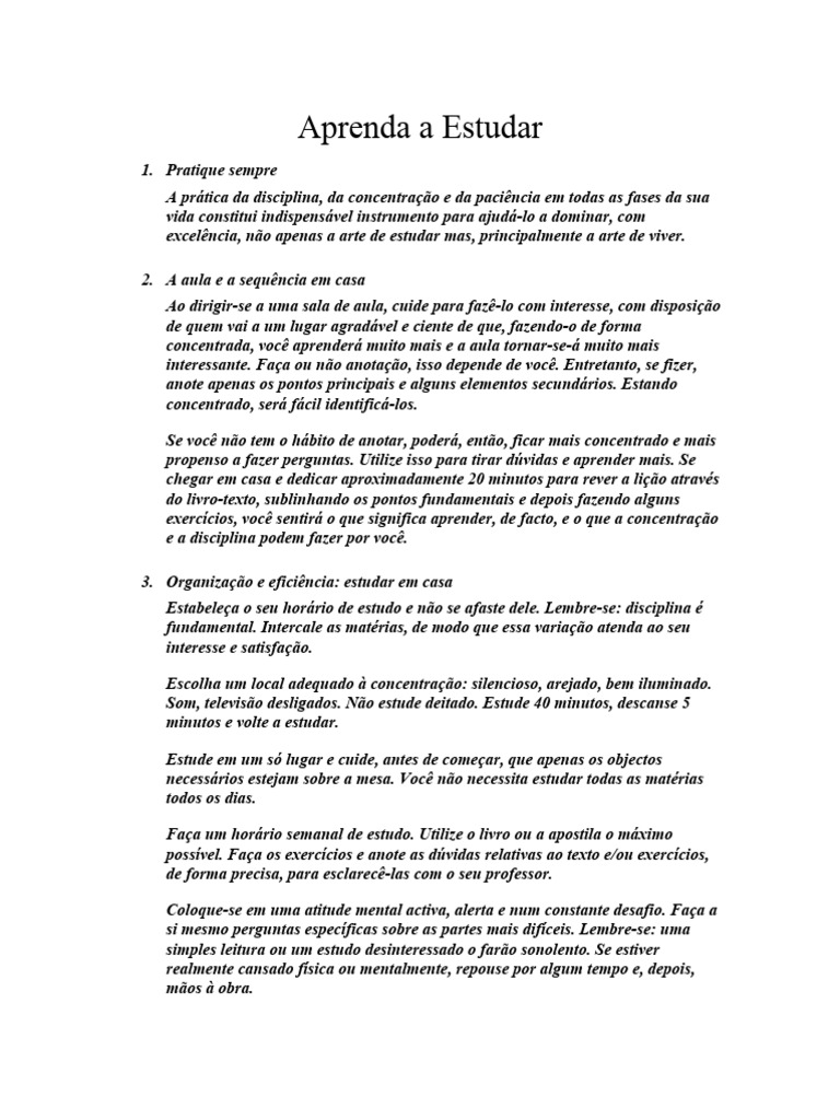 Dicas Práticas para Estudar Melhor | PDF | Autoajuda