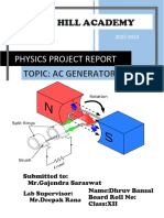 Physics Class12 Project Report Cbse 2020 2021 On Topic Ac Generator
