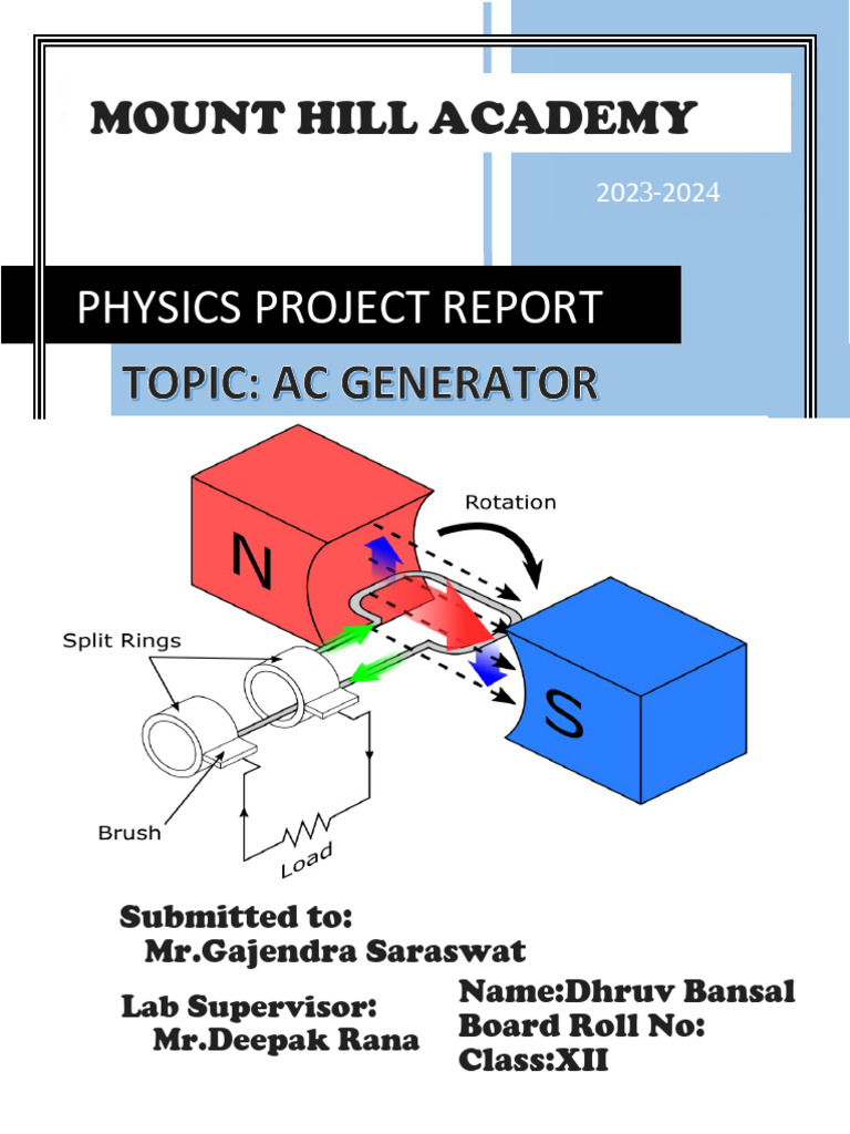 Electric Generator Project Report | PDF | Electric Generator | Physics