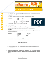 Actividades de Regla de Tres Simple para Sexto de Primaria