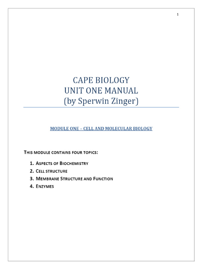Cape biology unit 1 complete pdf